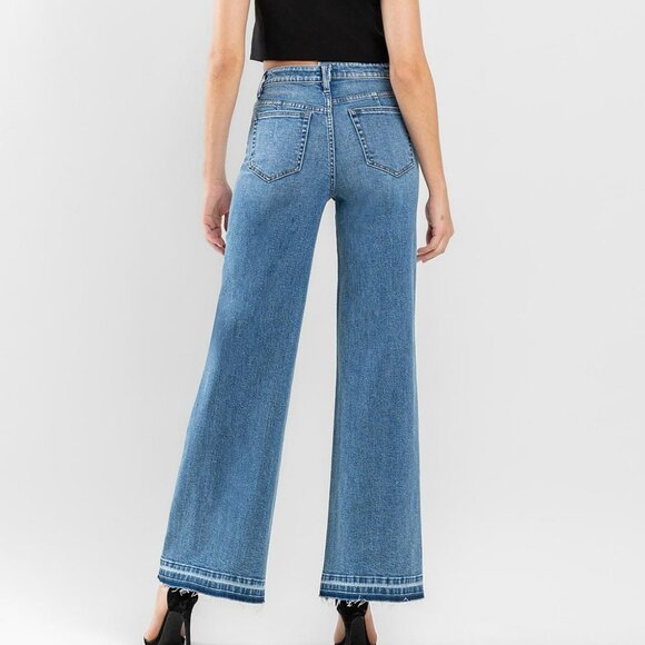 NWT Flying Monkey Super High Rise Split Seam Wide Leg Jeans - Picture 7 of 10